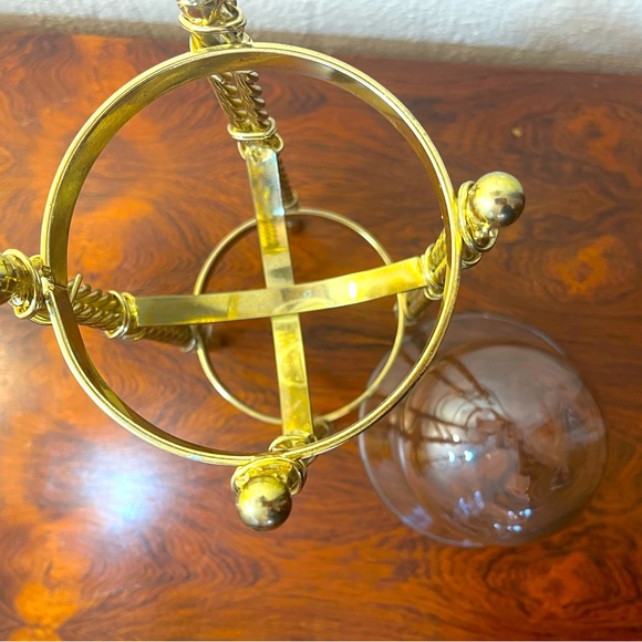 Vintage MCM Brass and Glass 11” Tall Candle Holder - Picture 8 of 8